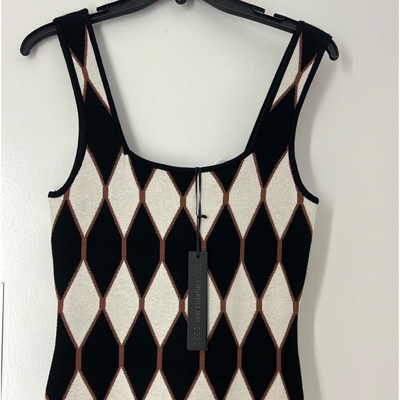 NWT HOUSE OF HARLOW 1960 knit midi dress. Diamond pattern. Very Pretty . Sz S. - Picture 11 of 11